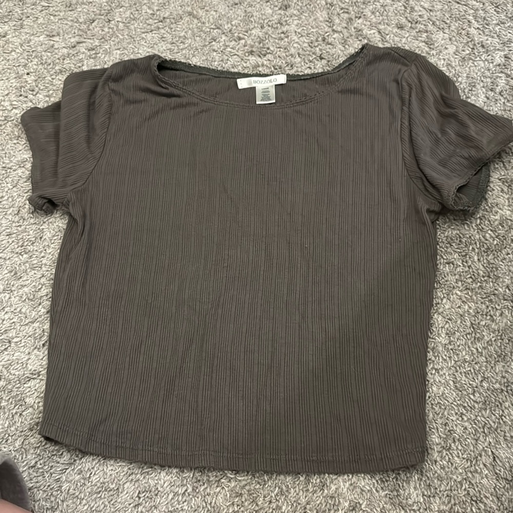 Olive green crop top